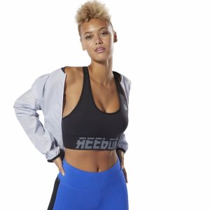 Biustonosze Damskie Reebok WOR Meet You There Seamless Padded Czarne PL 42GCRSP